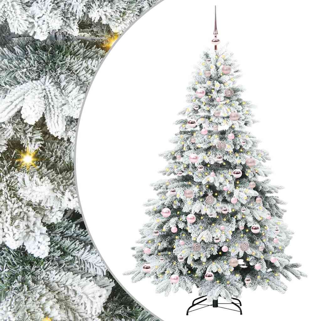Dirbtinė Kalėdų eglutė su 300 LED Balta 180 cm PE ir PVC