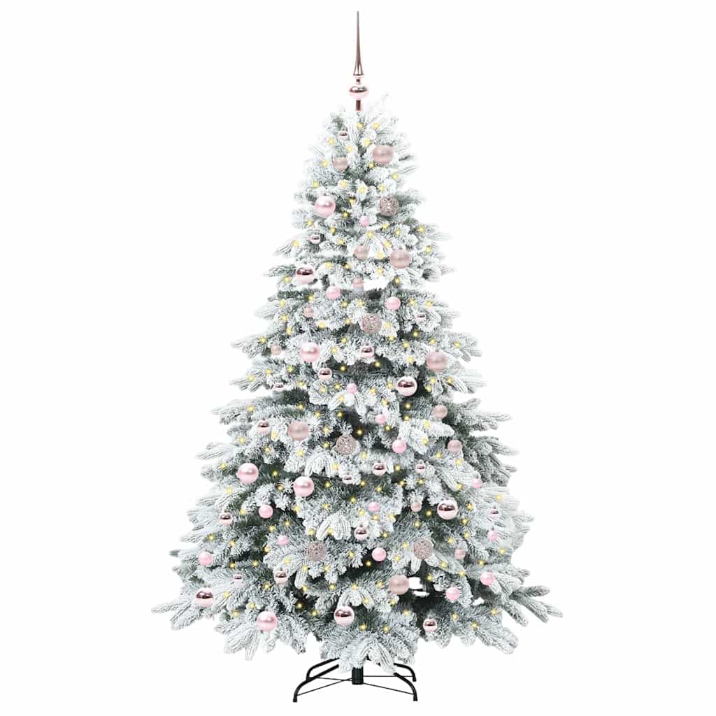 Dirbtinė Kalėdų eglutė su 300 LED Balta 180 cm PE ir PVC