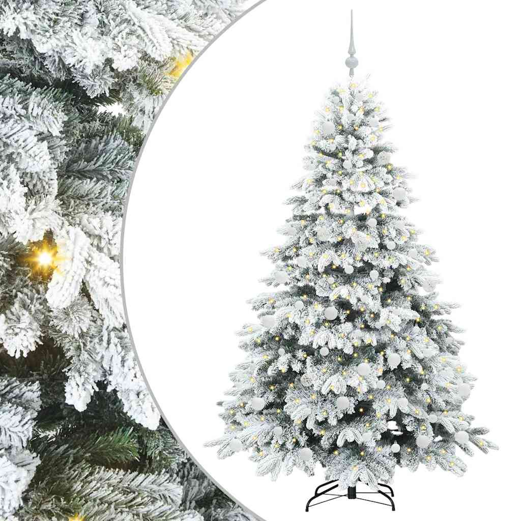 Dirbtinė Kalėdų eglutė su 300 LED Balta 180 cm PE ir PVC