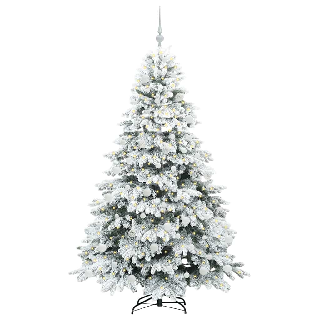 Dirbtinė Kalėdų eglutė su 300 LED Balta 180 cm PE ir PVC