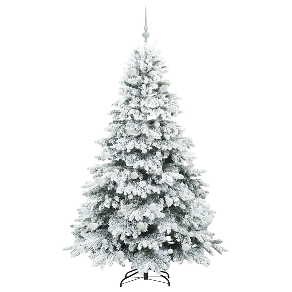 Dirbtinė Kalėdų eglutė su 300 LED Balta 180 cm PE ir PVC
