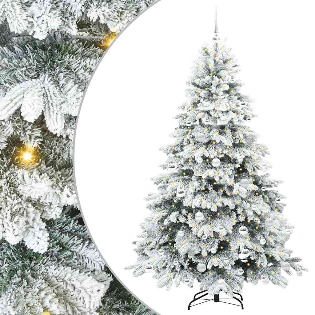 Dirbtinė Kalėdų eglutė su 300 LED Balta 180 cm PE ir PVC