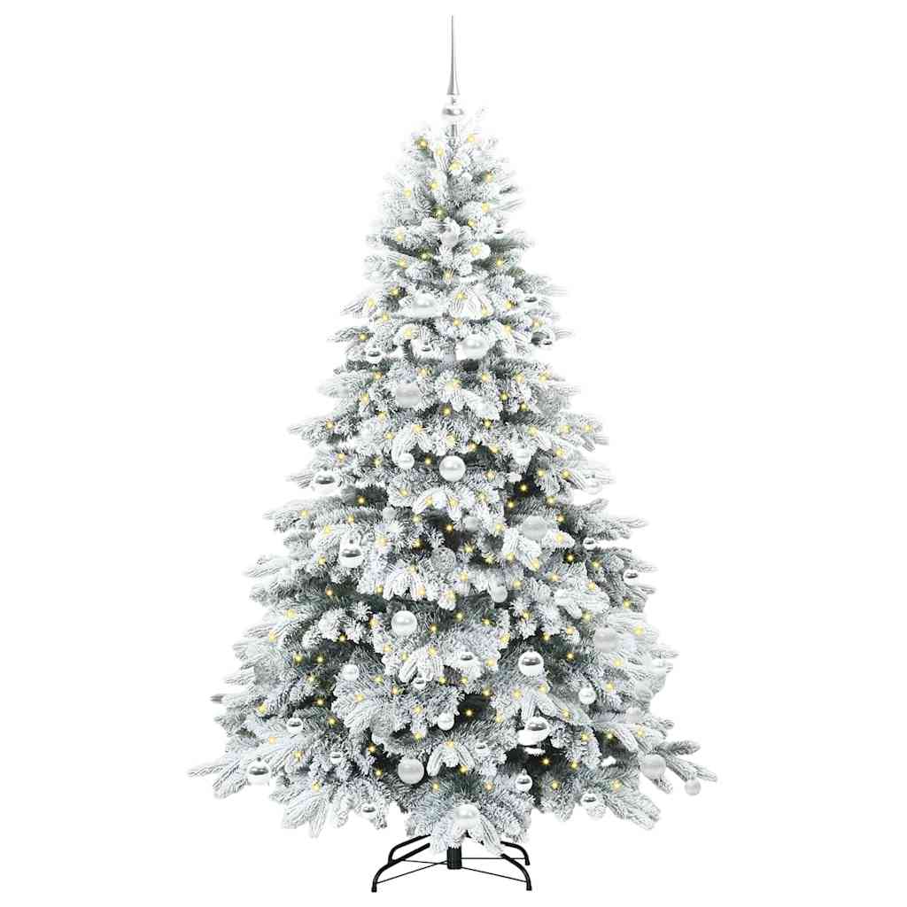 Dirbtinė Kalėdų eglutė su 300 LED Balta 180 cm PE ir PVC