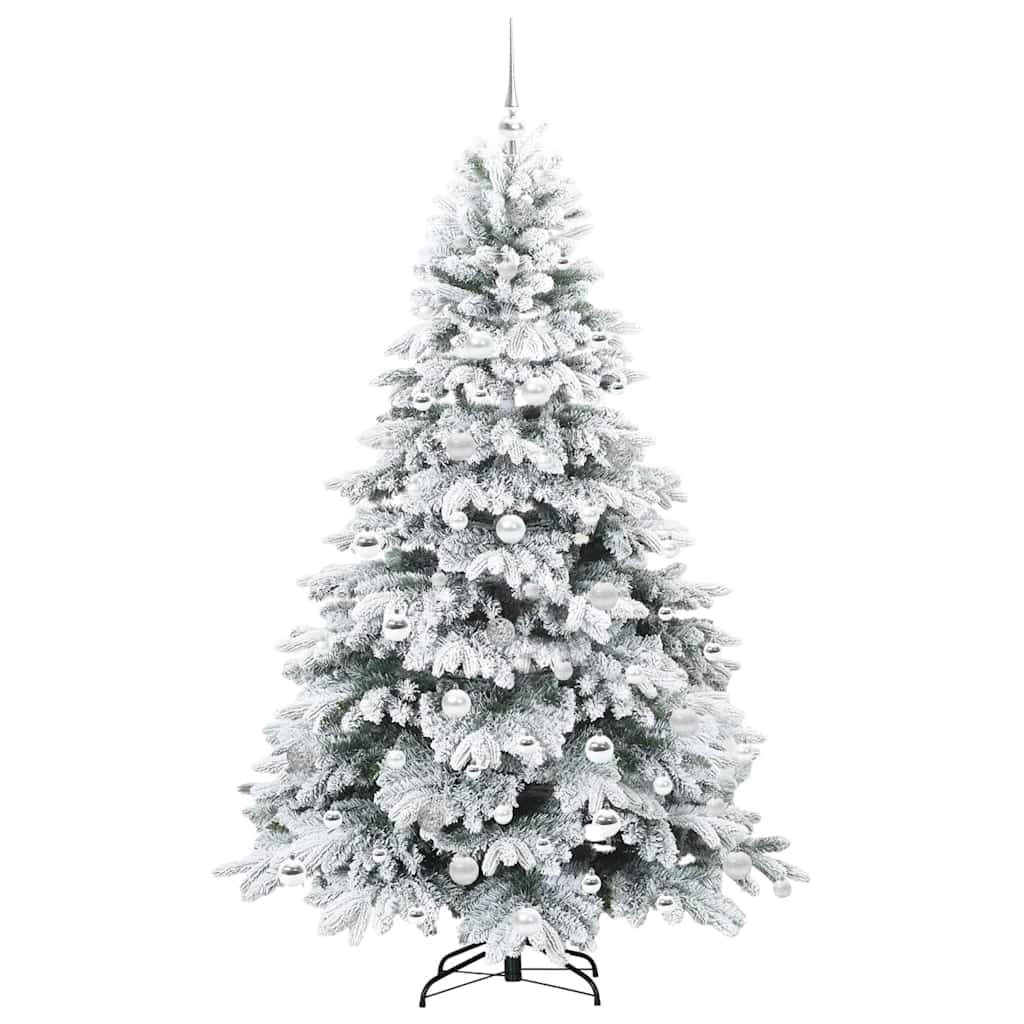 Dirbtinė Kalėdų eglutė su 300 LED Balta 180 cm PE ir PVC