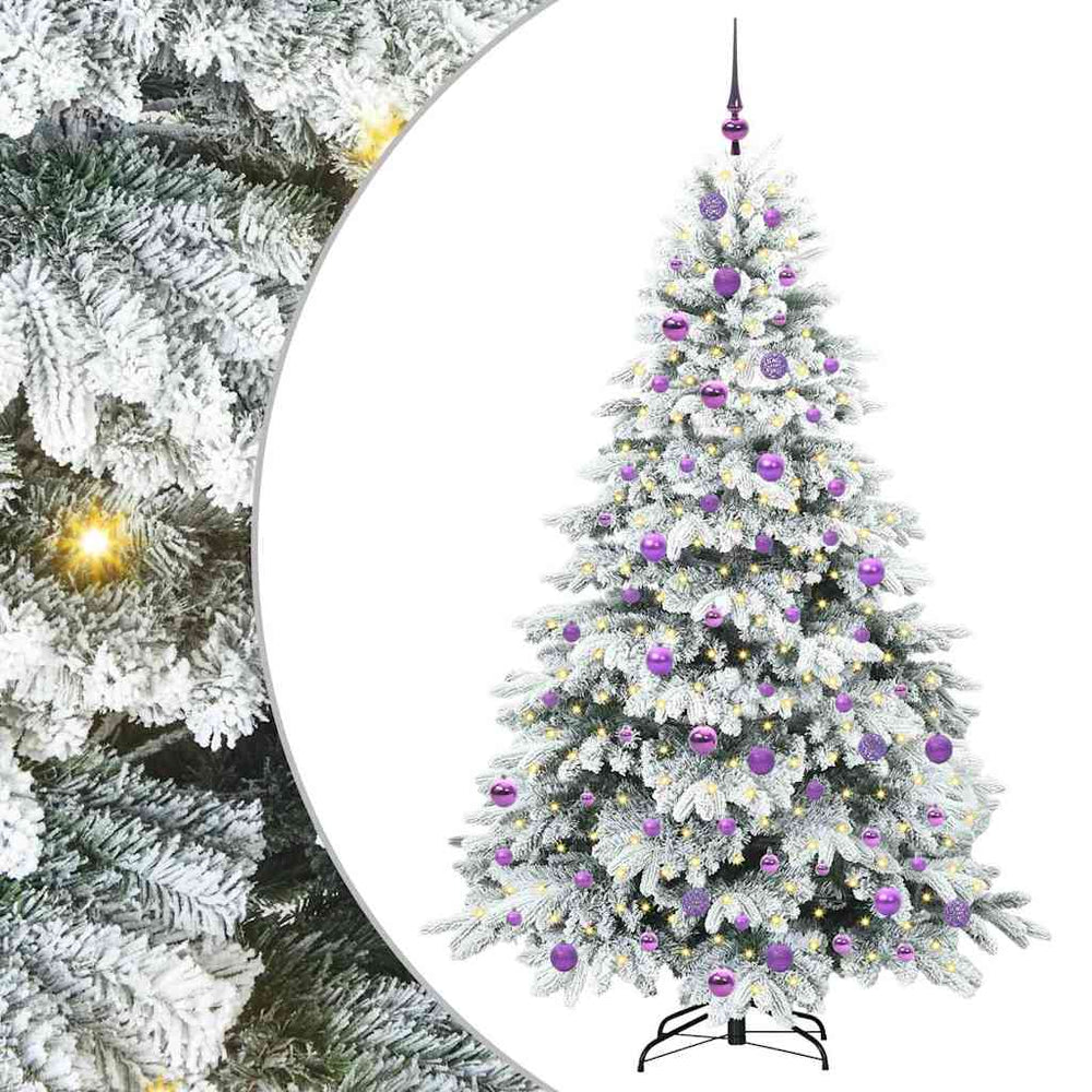 Dirbtinė Kalėdų eglutė su 300 LED Balta 180 cm PE ir PVC