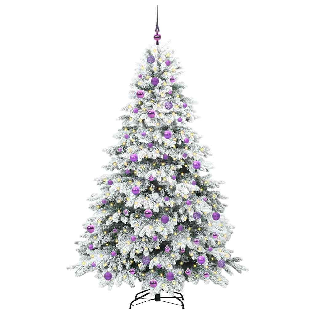 Mākslīgā Ziemassvētku egle ar 300 LED, balta, 180 cm, PE un PVC
