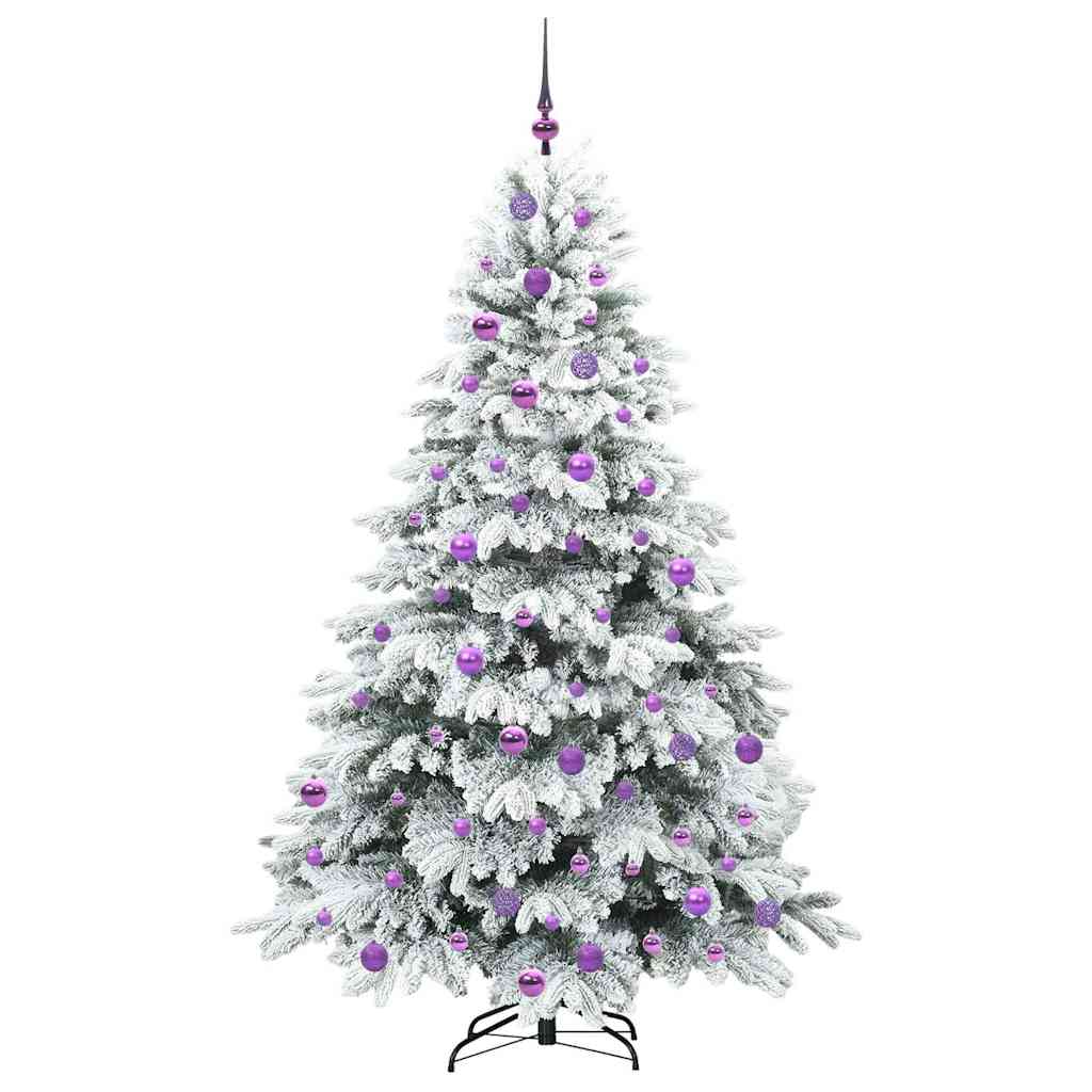 Mākslīgā Ziemassvētku egle ar 300 LED, balta, 180 cm, PE un PVC