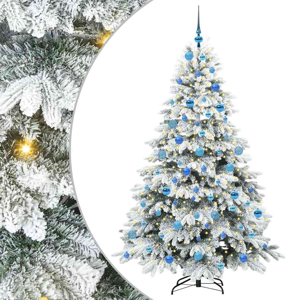 Mākslīgā Ziemassvētku eglīte ar 300 LED, balta, 180 cm, PE un PVC