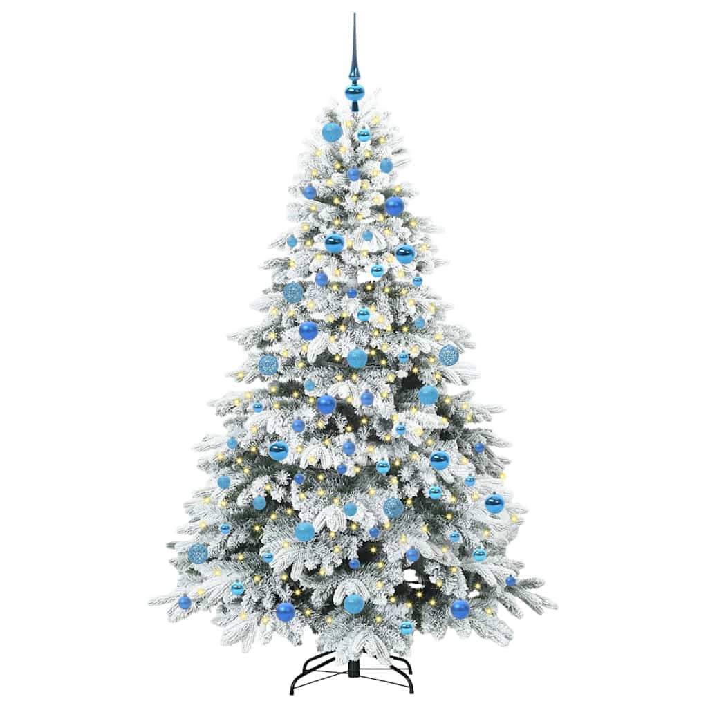 Mākslīgā Ziemassvētku eglīte ar 300 LED, balta, 180 cm, PE un PVC