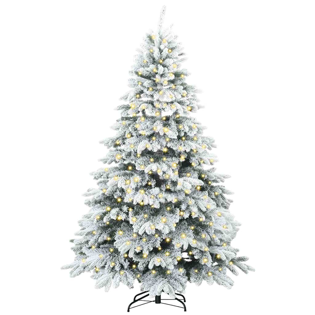 Dirbtinė Kalėdų eglutė su 300 LED Balta 210 cm PE ir PVC