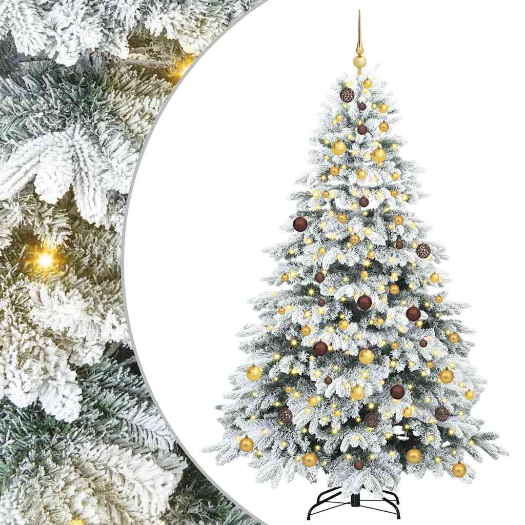 Dirbtinė Kalėdų eglutė su 300 LED Balta 210 cm PE ir PVC