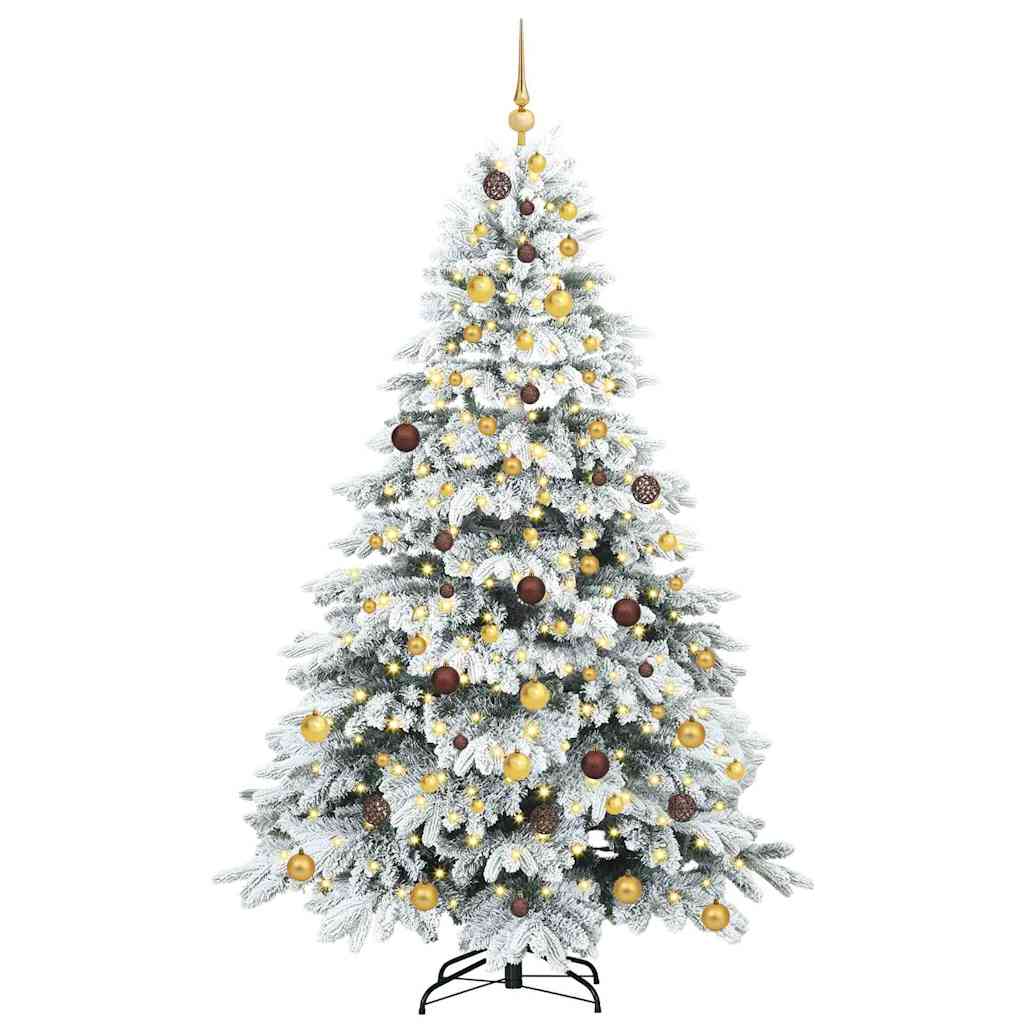Dirbtinė Kalėdų eglutė su 300 LED Balta 210 cm PE ir PVC
