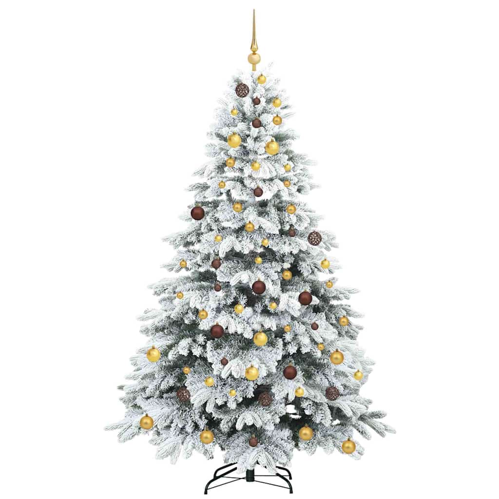 Dirbtinė Kalėdų eglutė su 300 LED Balta 210 cm PE ir PVC
