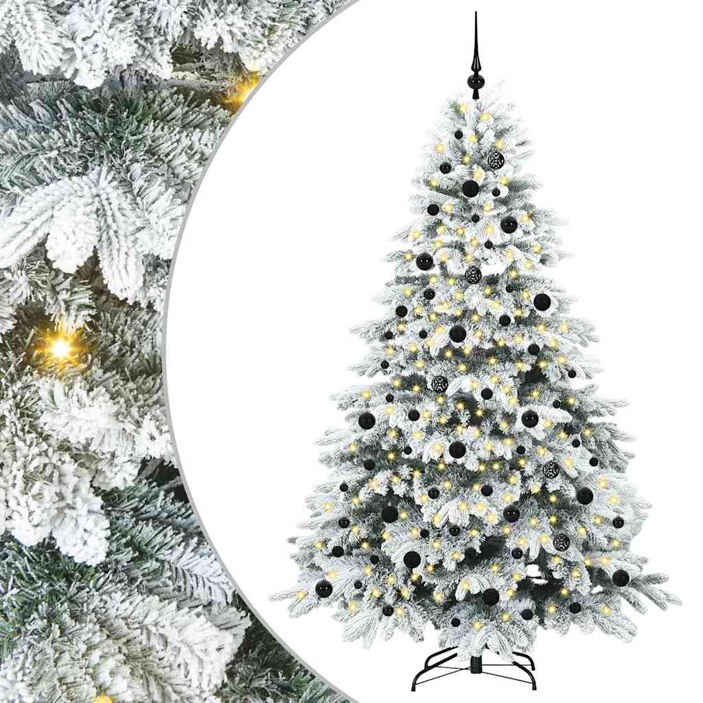 Dirbtinė Kalėdų eglutė su 300 LED Balta 210 cm PE ir PVC