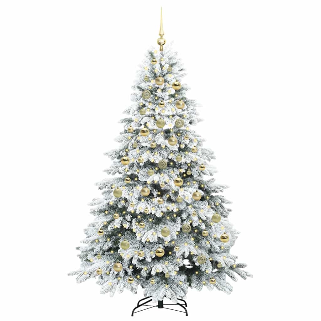 Dirbtinė Kalėdų eglutė su 300 LED Balta 210 cm PE ir PVC