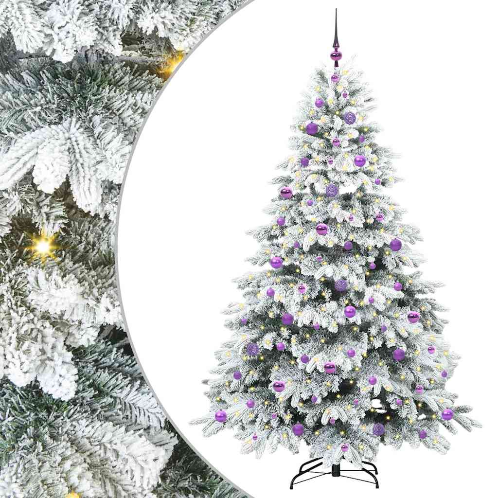 Dirbtinė Kalėdų eglutė su 300 LED Balta 210 cm PE ir PVC
