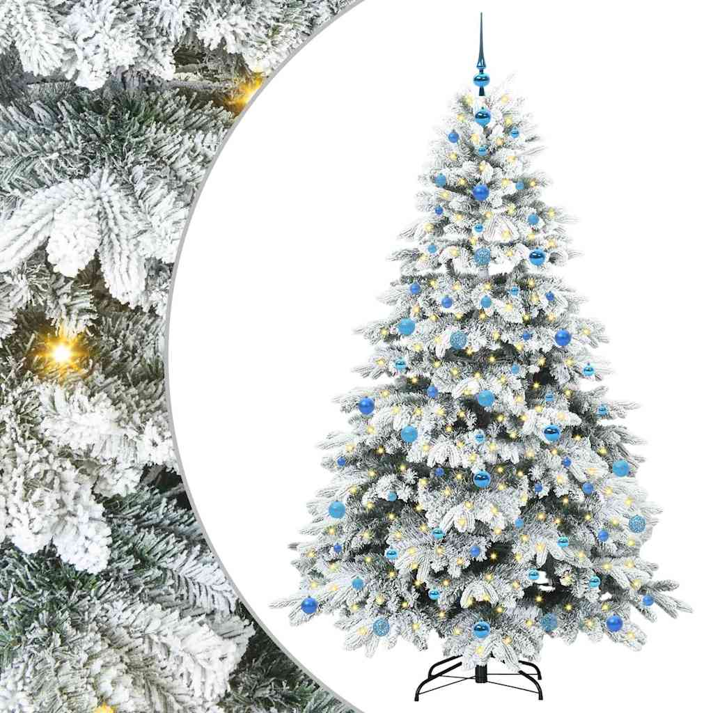 Dirbtinė Kalėdų eglutė su 300 LED Balta 210 cm PE ir PVC