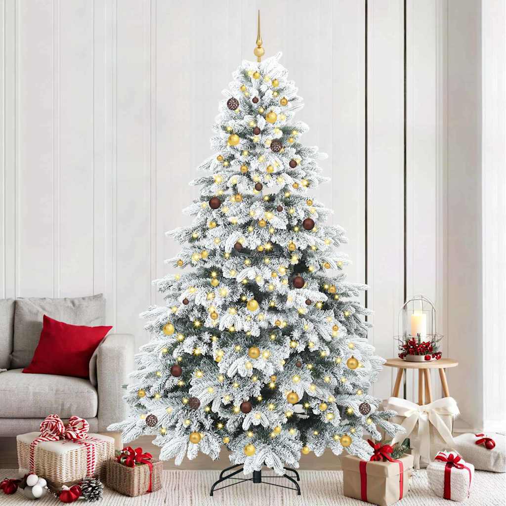 Dirbtinė Kalėdų eglutė su 300 LED Balta 240 cm PE ir PVC