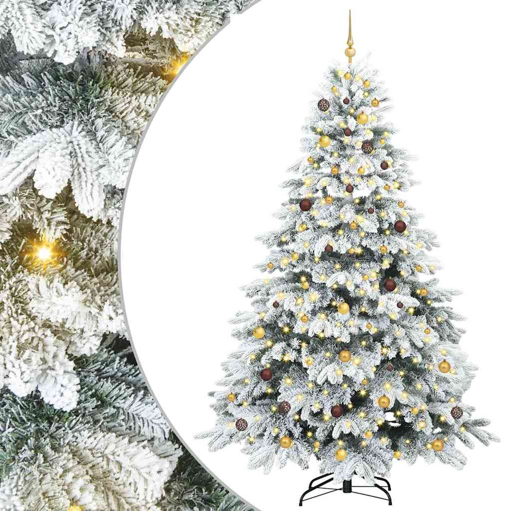 Dirbtinė Kalėdų eglutė su 300 LED Balta 240 cm PE ir PVC