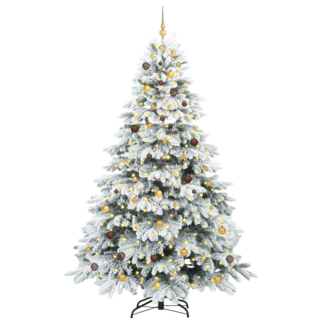 Dirbtinė Kalėdų eglutė su 300 LED Balta 240 cm PE ir PVC