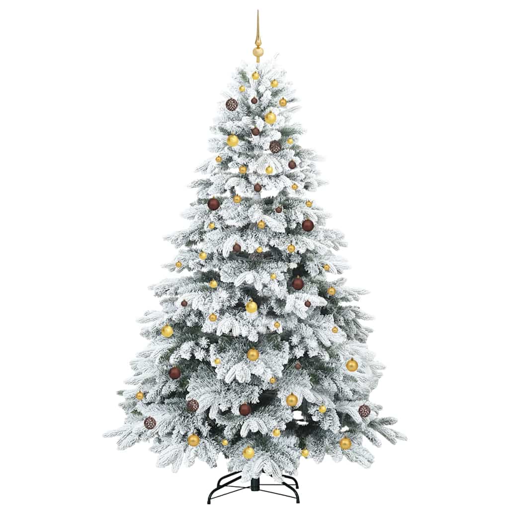 Dirbtinė Kalėdų eglutė su 300 LED Balta 240 cm PE ir PVC