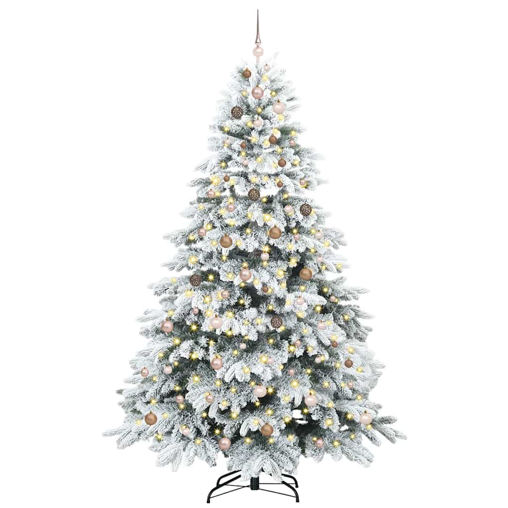 Dirbtinė Kalėdų eglutė su 300 LED Balta 240 cm PE ir PVC