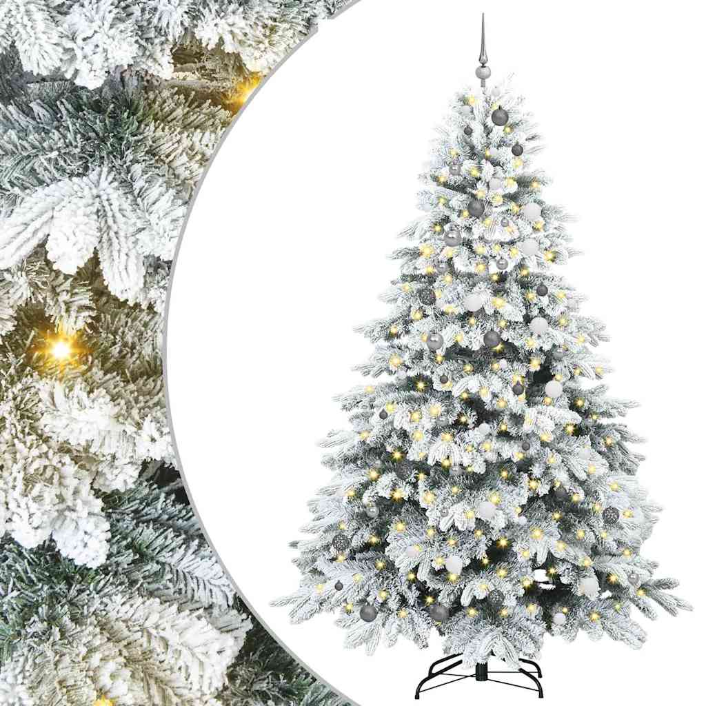 Dirbtinė Kalėdų eglutė su 300 LED Balta 240 cm PE ir PVC