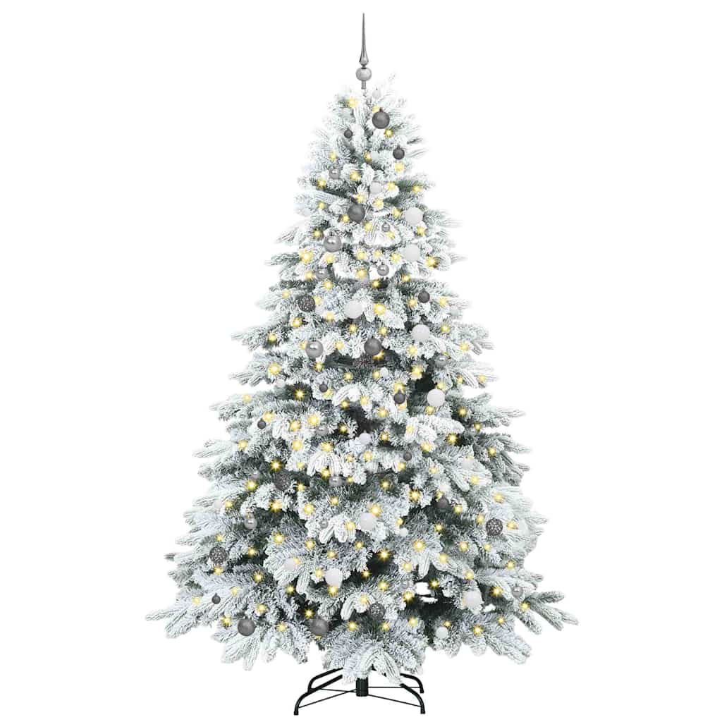 Dirbtinė Kalėdų eglutė su 300 LED Balta 240 cm PE ir PVC