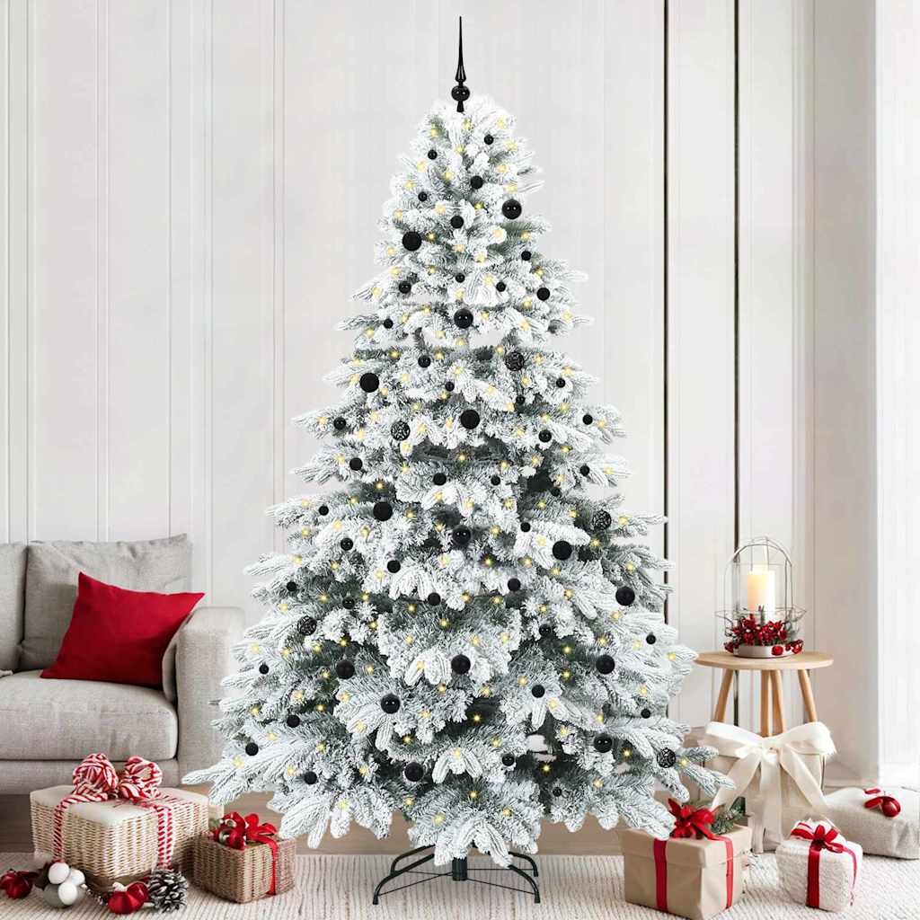 Dirbtinė Kalėdų eglutė su 300 LED Balta 240 cm PE ir PVC