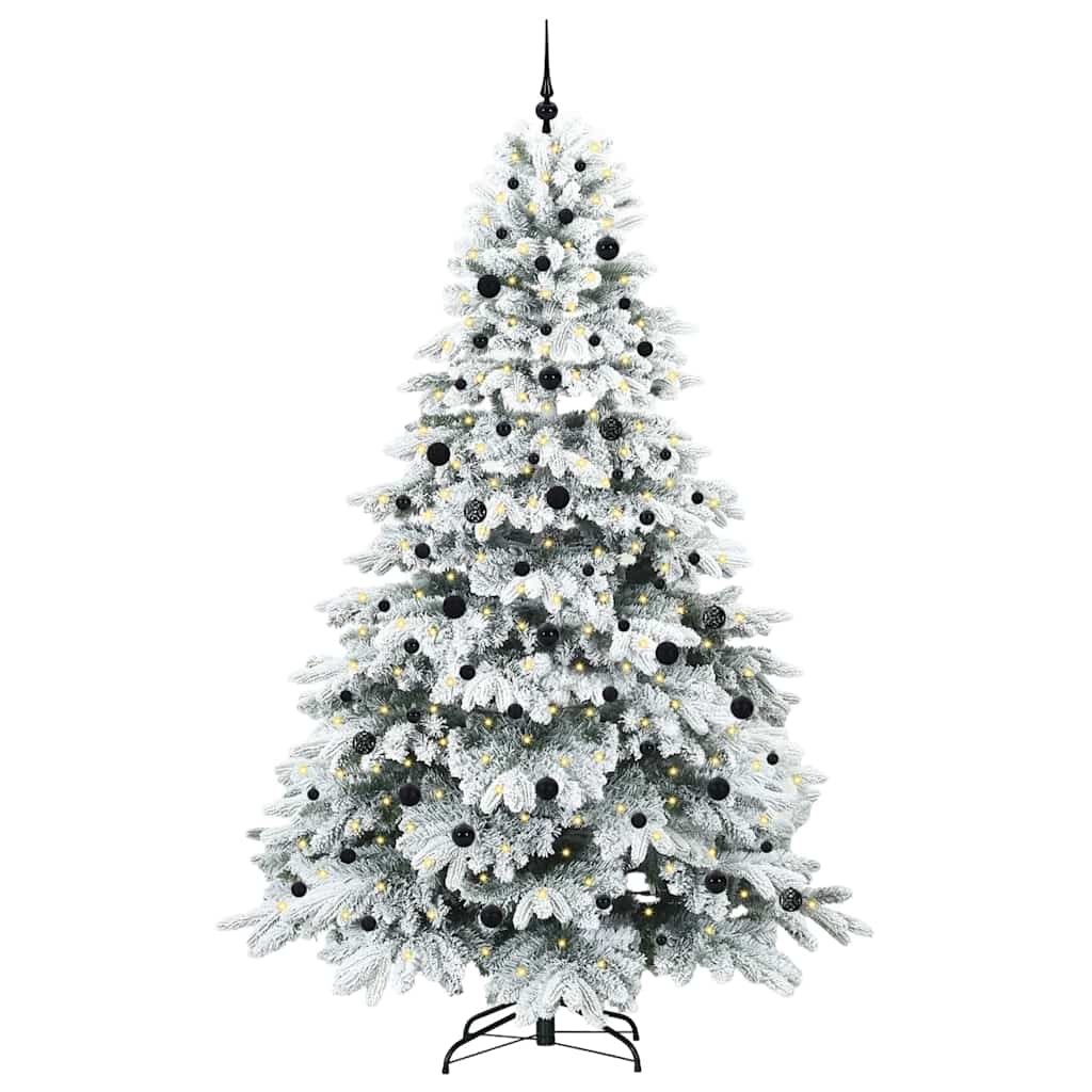 Dirbtinė Kalėdų eglutė su 300 LED Balta 240 cm PE ir PVC