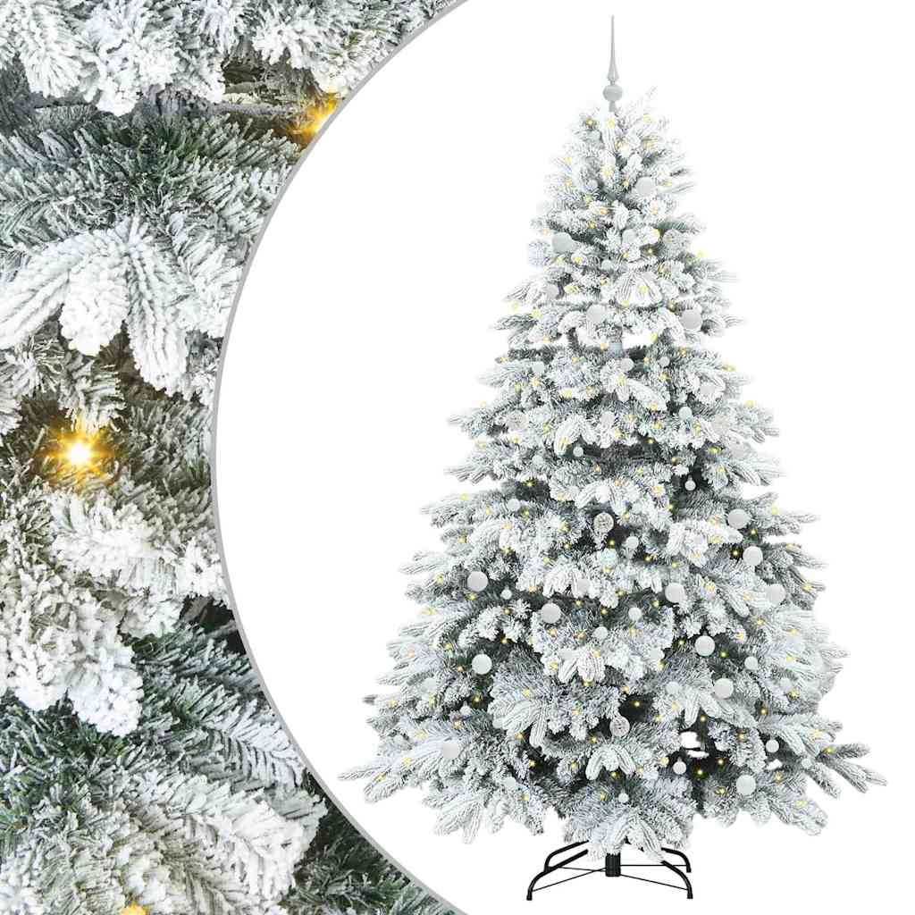 Dirbtinė Kalėdų eglutė su 300 LED Balta 240 cm PE ir PVC
