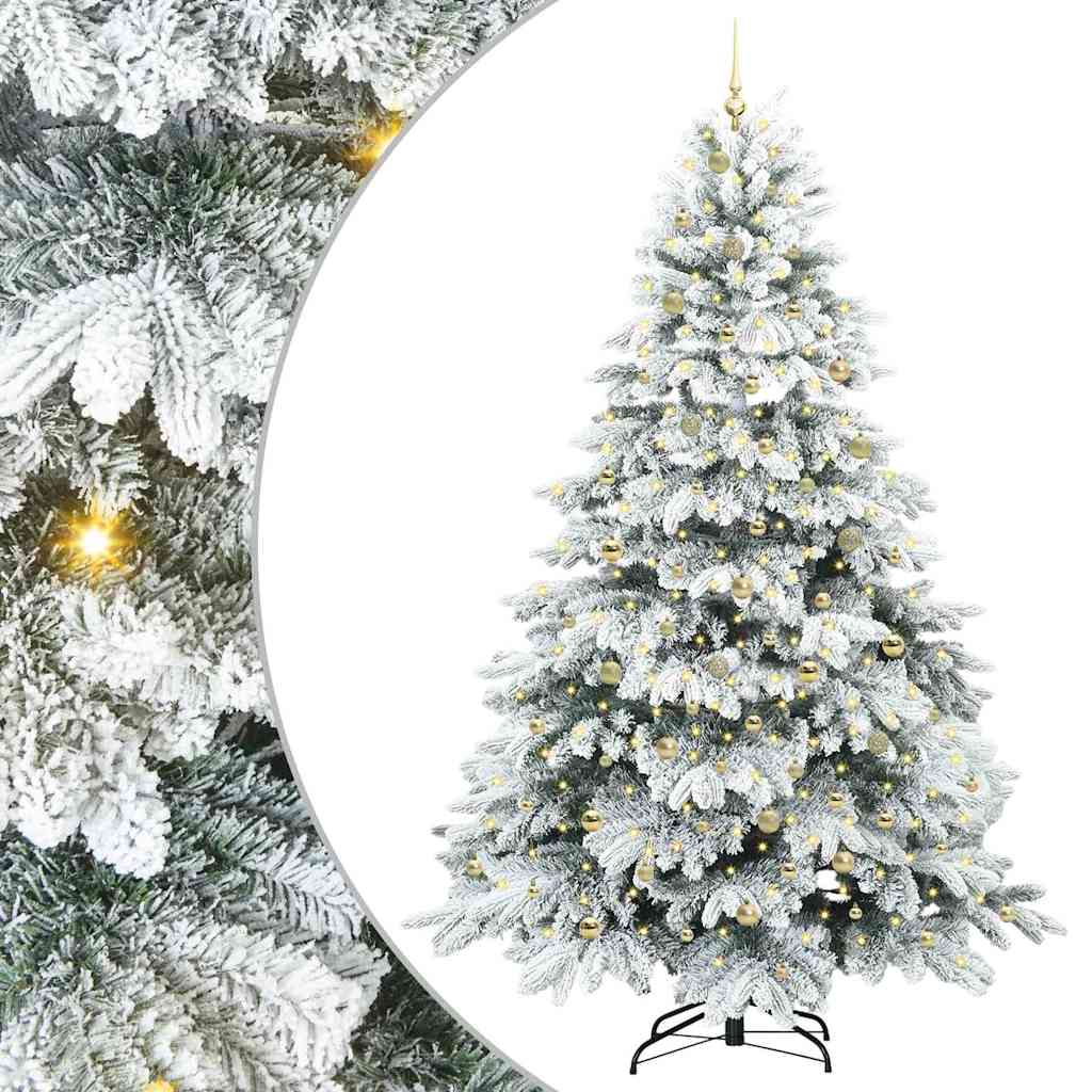 Dirbtinė Kalėdų eglutė su 300 LED Balta 240 cm PE ir PVC