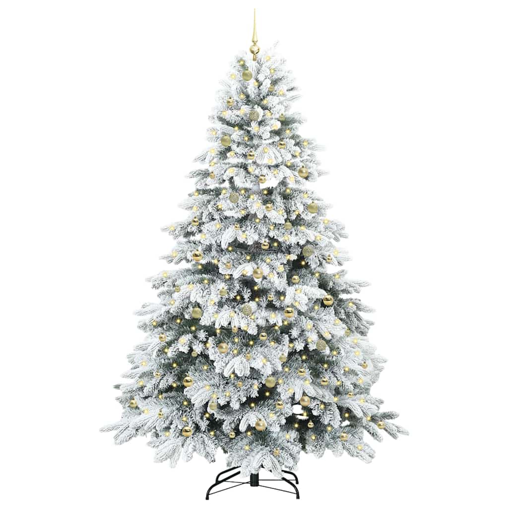 Dirbtinė Kalėdų eglutė su 300 LED Balta 240 cm PE ir PVC