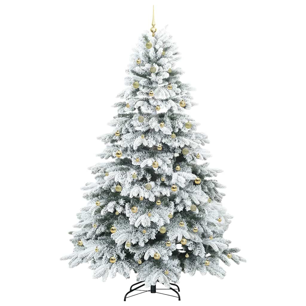 Dirbtinė Kalėdų eglutė su 300 LED Balta 240 cm PE ir PVC