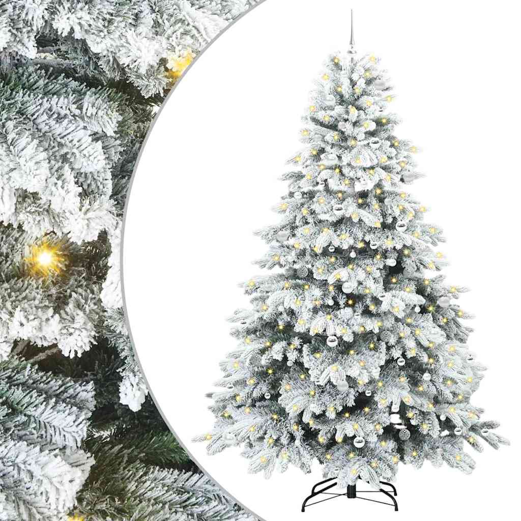 Dirbtinė Kalėdų eglutė su 300 LED Balta 240 cm PE ir PVC