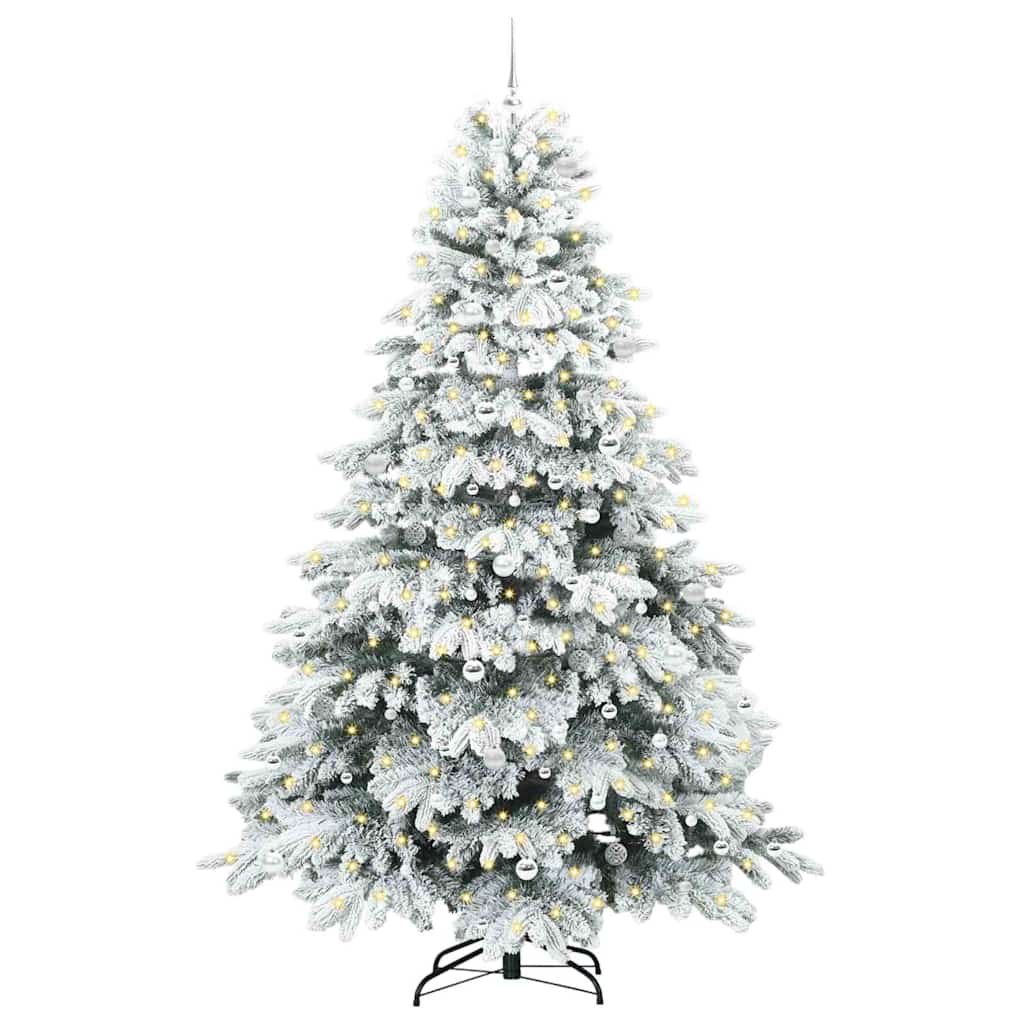 Dirbtinė Kalėdų eglutė su 300 LED Balta 240 cm PE ir PVC