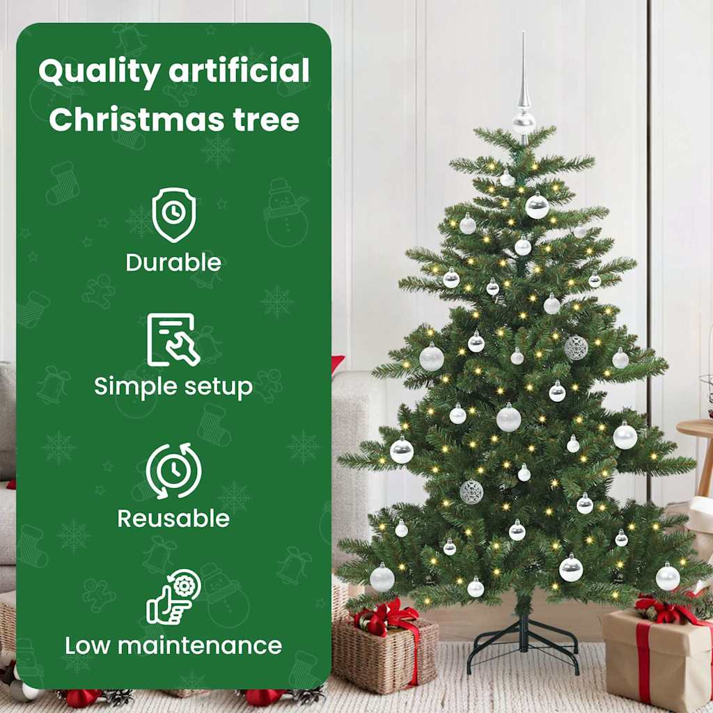 Dirbtinė Sulankstoma Kalėdų Eglutė su 150 LED Žalia 150 cm PVC