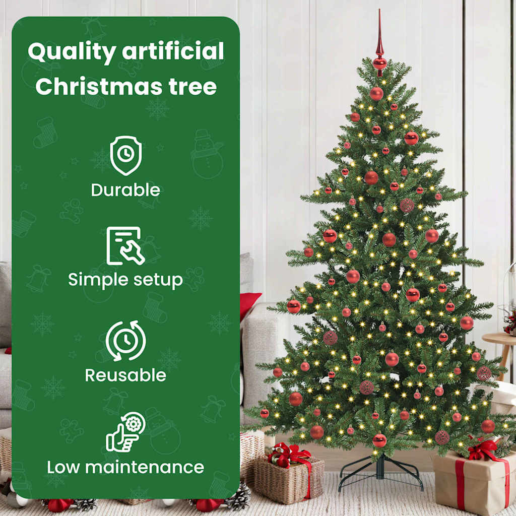 Dirbtinė Sulankstoma Kalėdų Eglutė su 300 LED Žalia 180 cm PVC