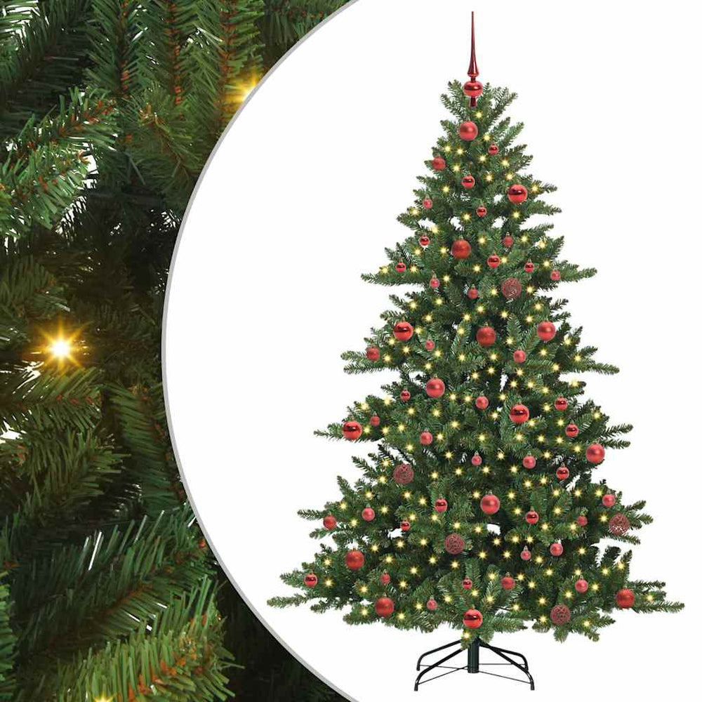 Artificial Foldable Christmas Tree with 300 LED Green 180 cm PVC
