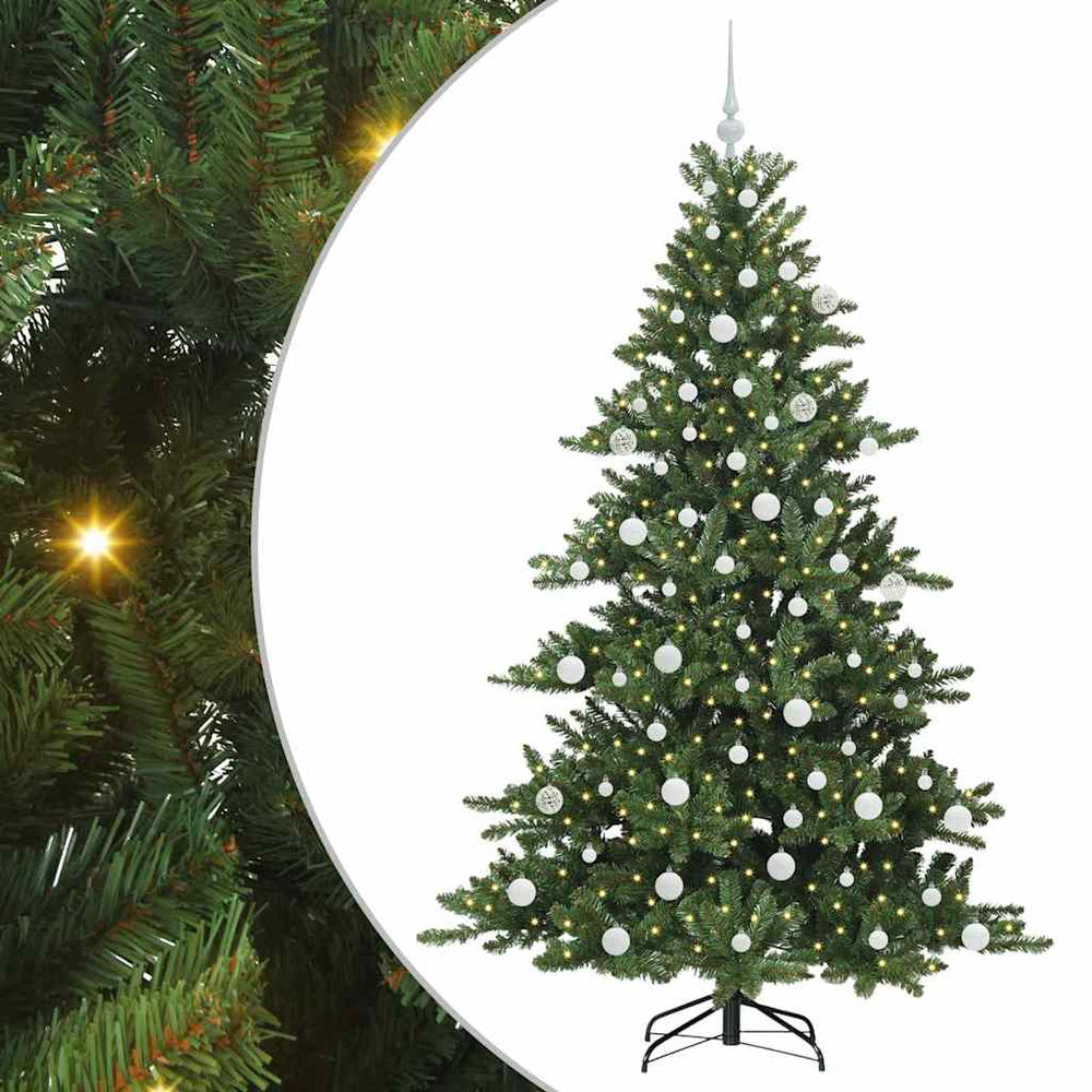 Artificial Foldable Christmas Tree with 300 LED Green 180 cm PVC