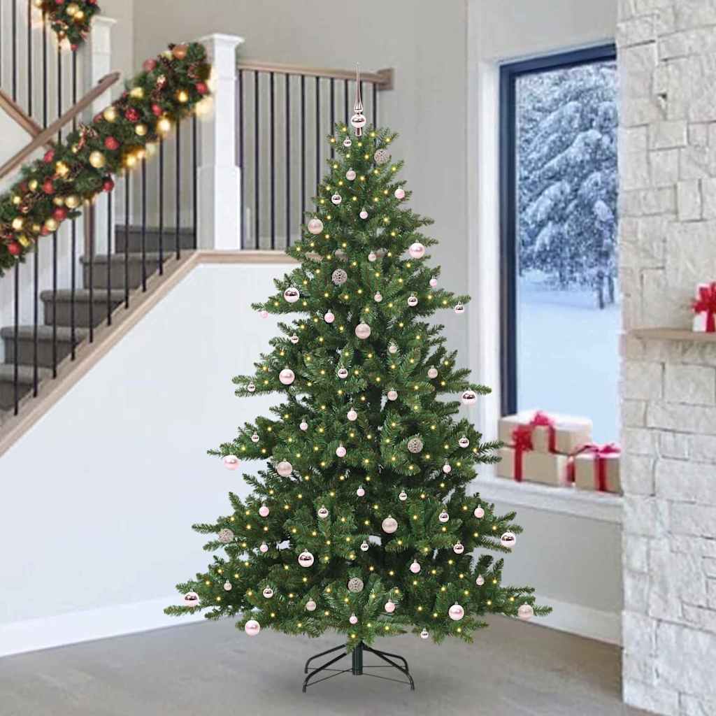 Artificial Folding Christmas Tree Green 240 cm PVC and Steel