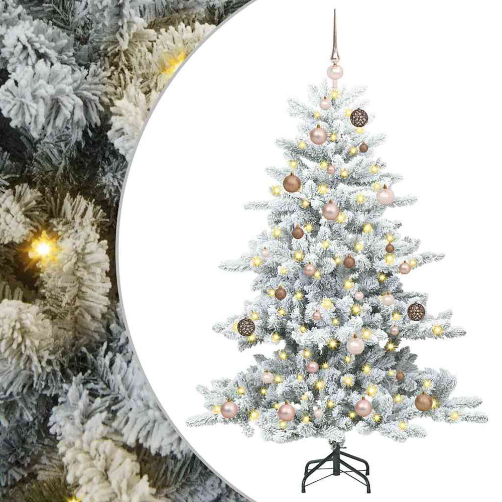 Dirbtinė Sulankstoma Kalėdų Eglutė Balta 150 cm PVC ir Plienas
