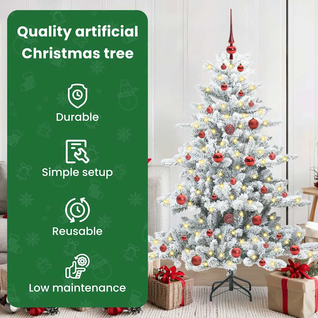 Mākslīgā saliekamā Ziemassvētku egle EVERGREEN HOLLOW, ar 150 LED 150 cm.