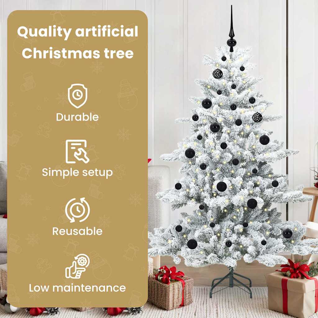 Mākslīgā saliekamā Ziemassvētku egle EVERGREEN HOLLOW, ar 150 LED 150 cm.