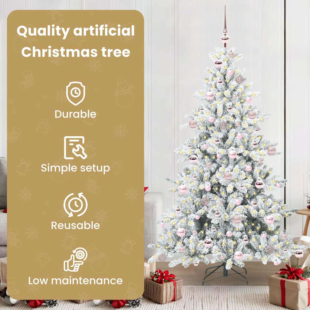 Mākslīgā saliekamā Ziemassvētku egle CRYSTAL PINE, ar 300 LED, 180 cm.