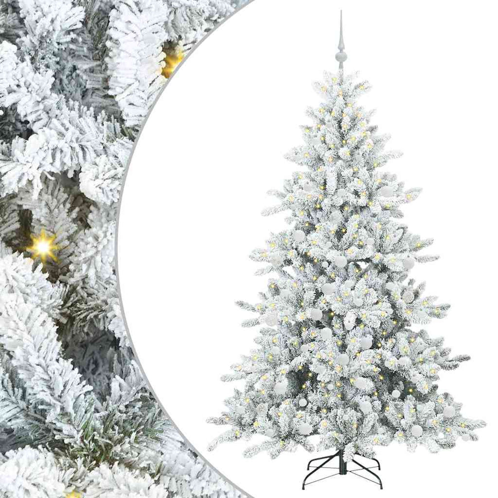 Artificial Foldable Christmas Tree with 300 LED White 180 cm PVC