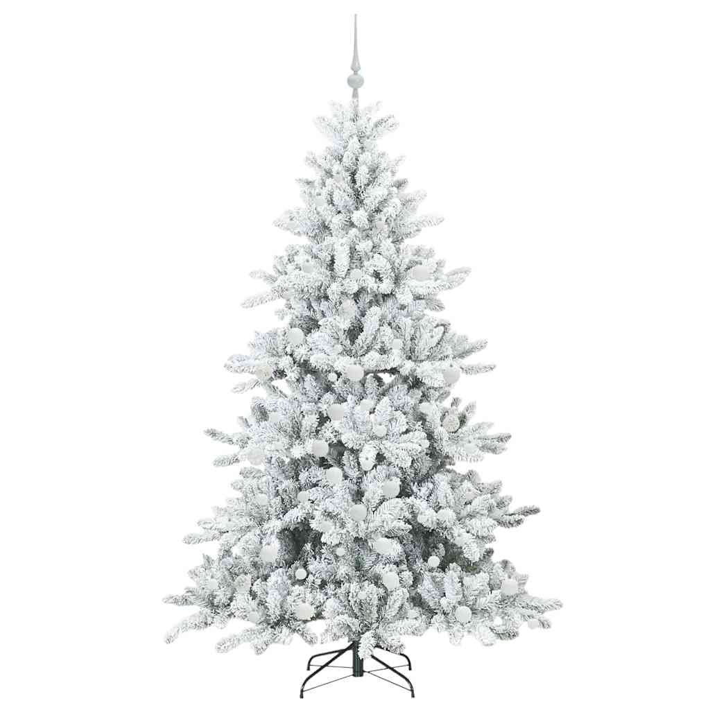 Mākslīgā salokāmā Ziemassvētku eglīte ar 300 LED, balta, 180 cm, PVC