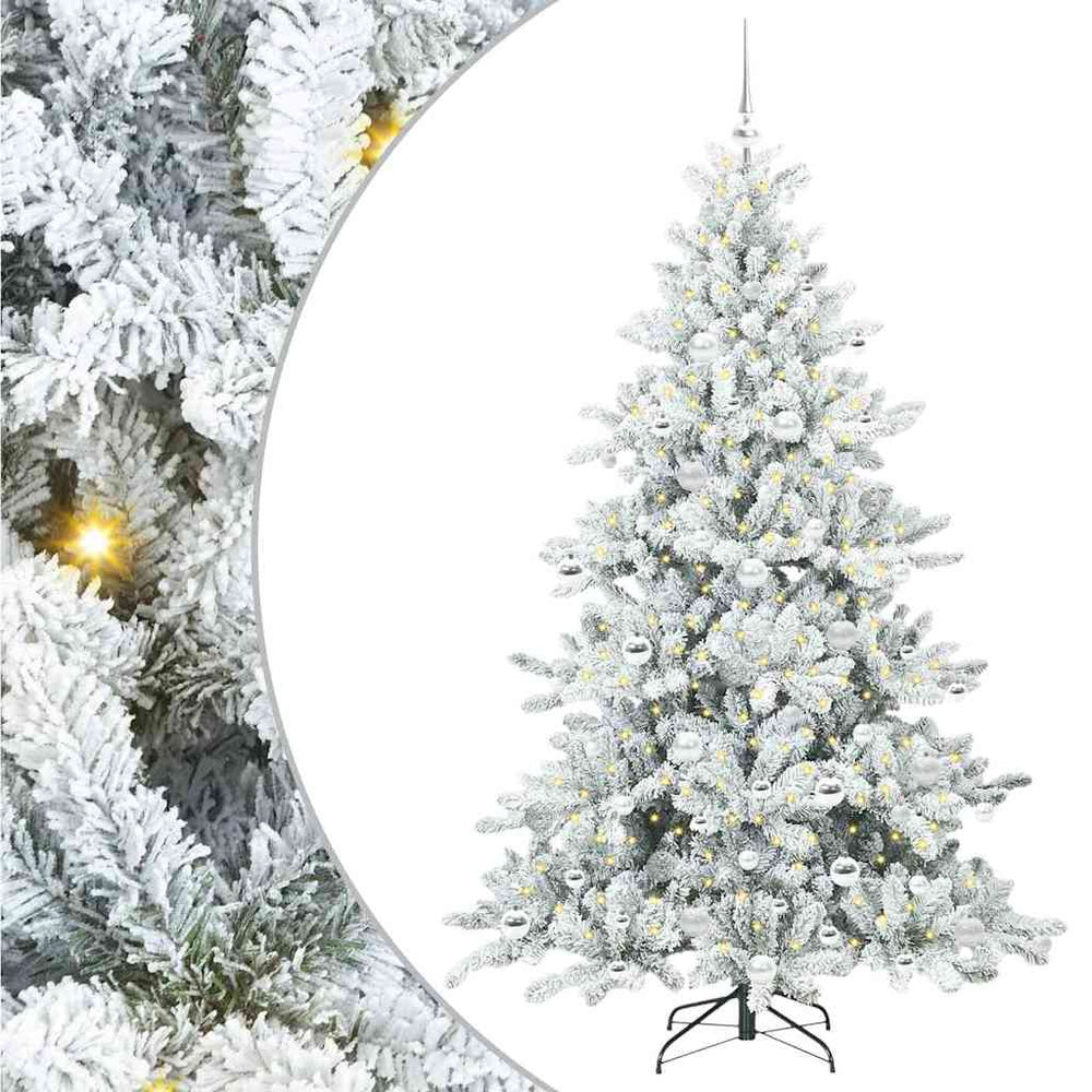 Artificial Foldable Christmas Tree White 180 cm PVC and Steel
