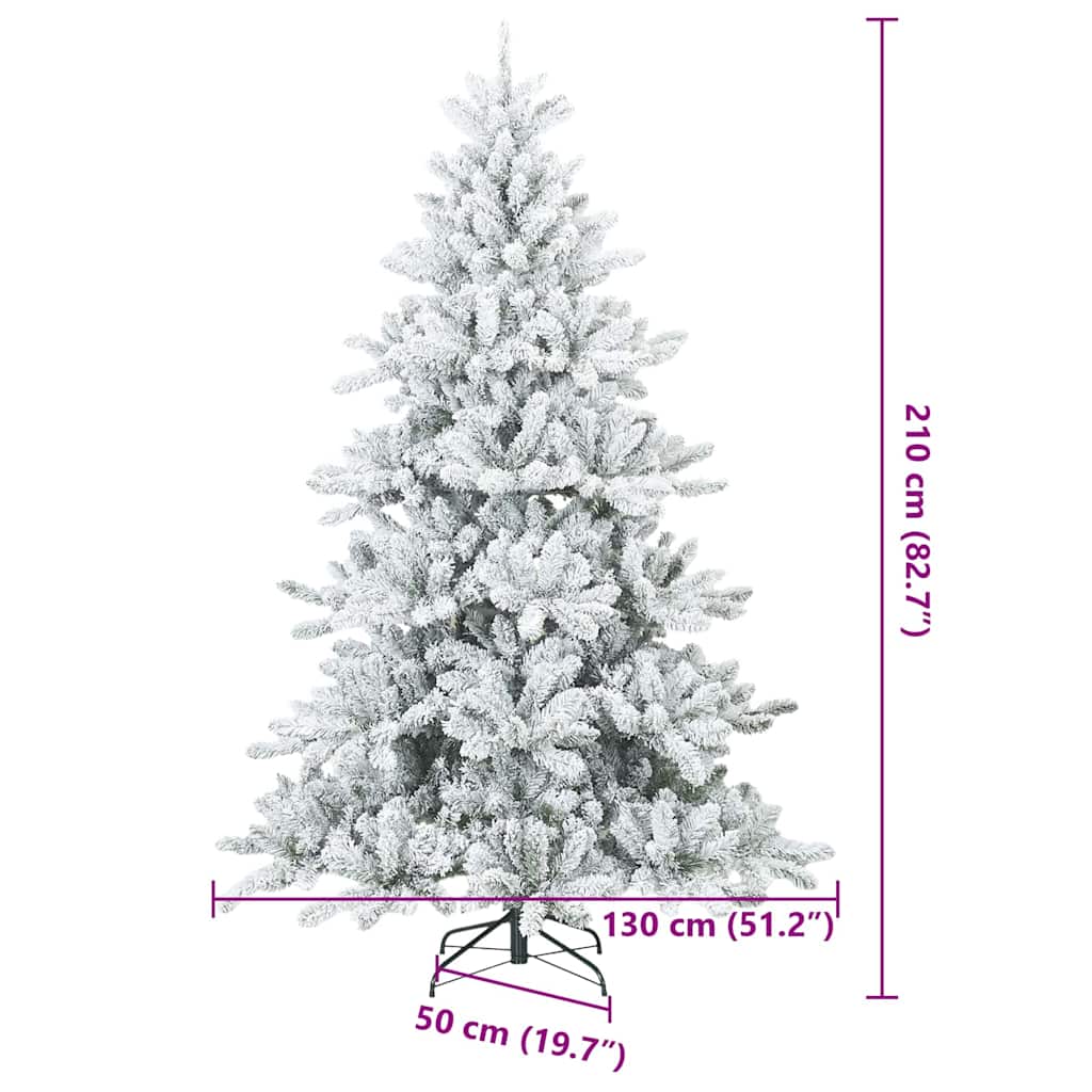 Dirbtinė Sulankstoma Kalėdų Eglutė Balta 210 cm PVC ir Plienas