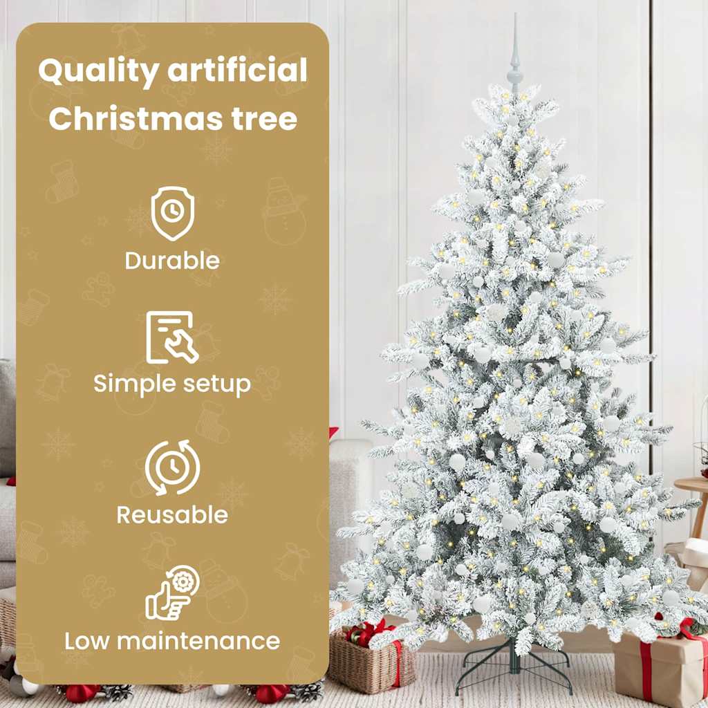 Dirbtinė Sulankstoma Kalėdų Eglutė su 300 LED Balta 210 cm PVC